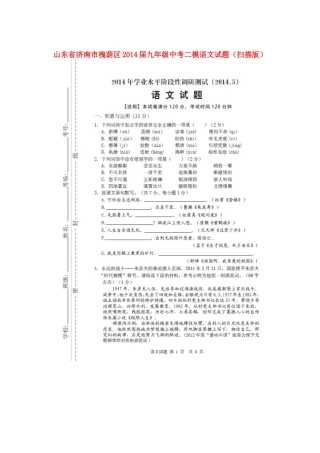 山东省济南市槐荫区中考语文二模试卷试卷