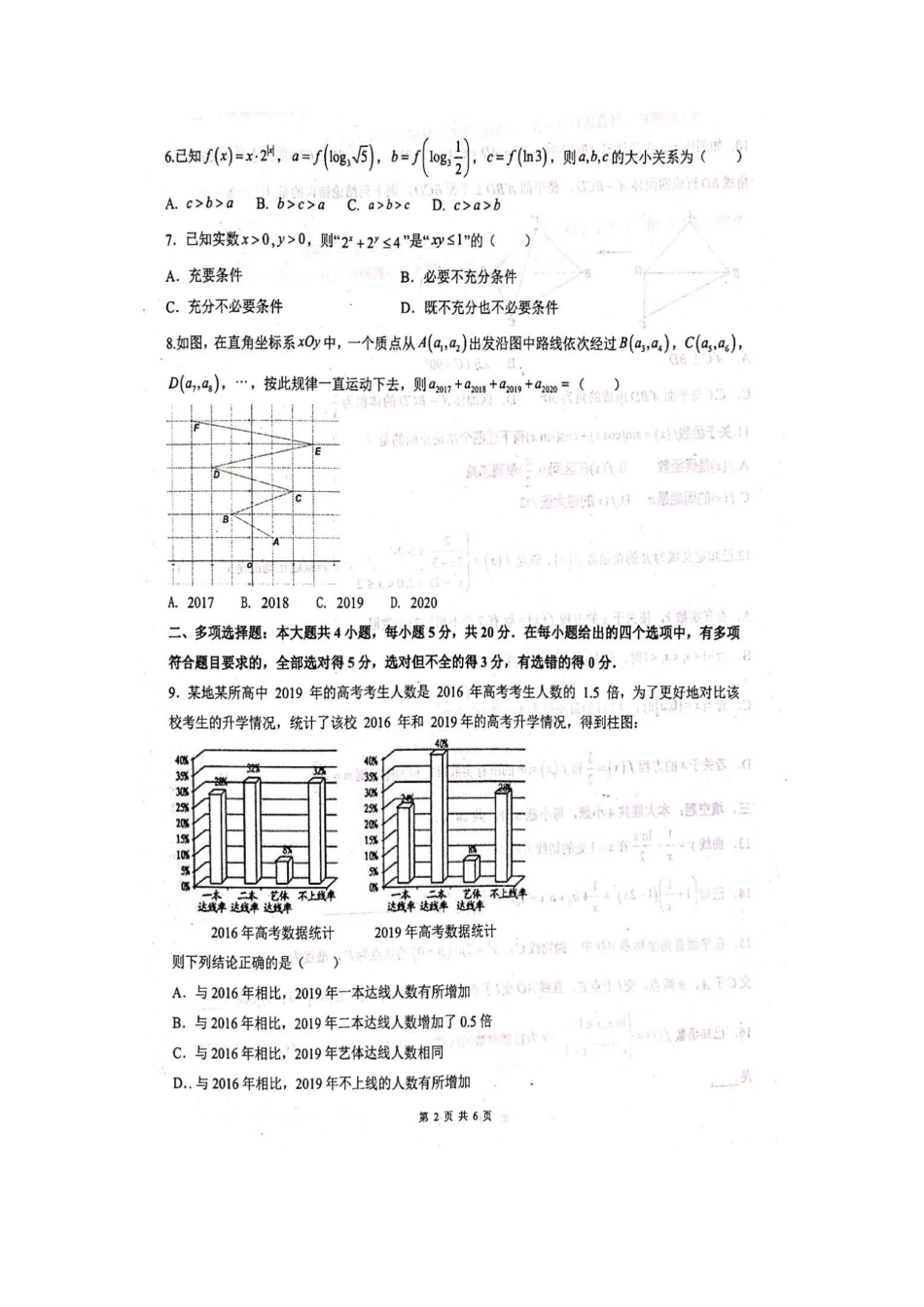 山东省济宁市嘉祥一中高三数学下学期第三模拟考试试卷(PDF) 山东省济宁市嘉祥一中高三数学下学期第三模拟考试试卷(PDF) 山东省济宁市嘉祥一中高三数学下学期第三模拟考试试卷(PDF)_第2页