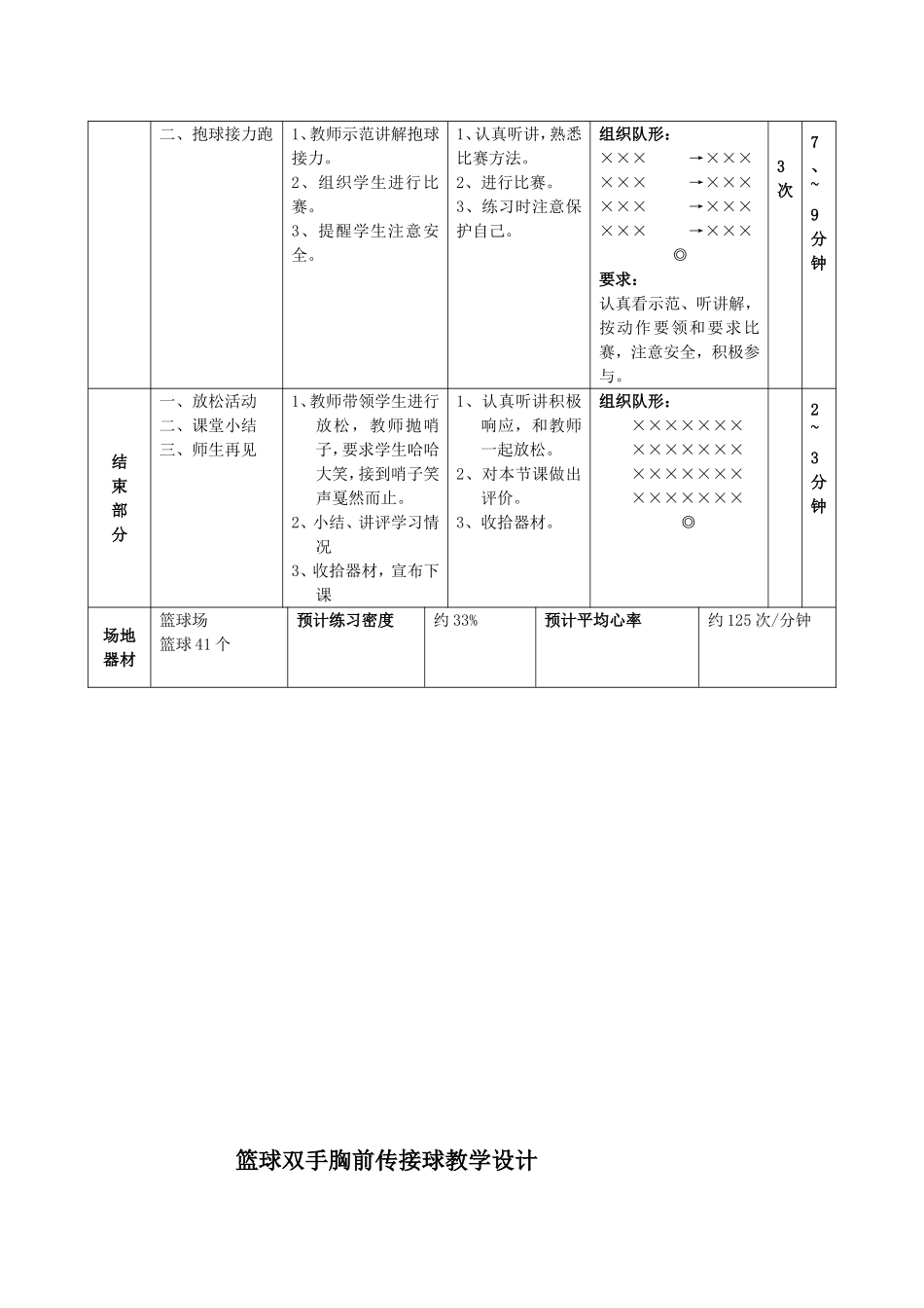 篮球双手胸前传接球教学设计_第3页