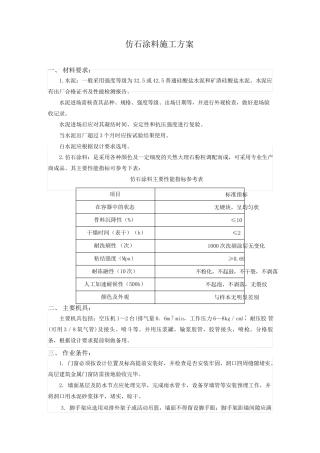 仿石涂料施工方案完整