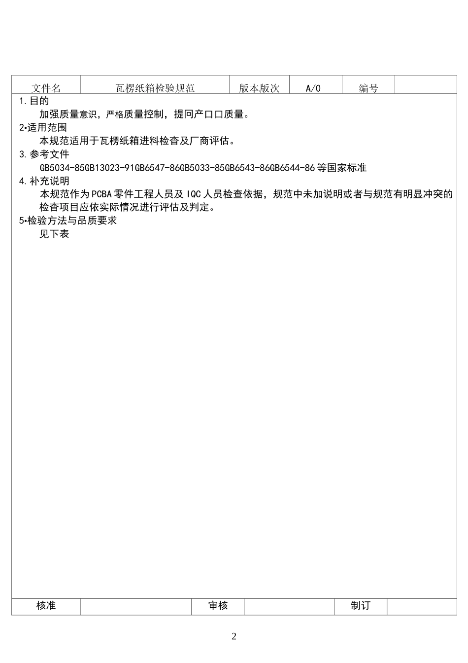 瓦楞纸箱检验规范_第2页