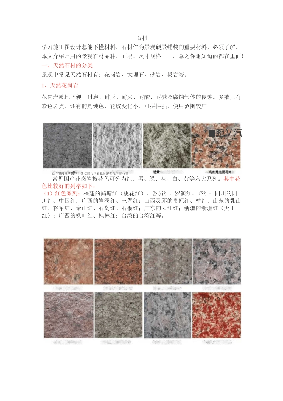 石材基础知识大全(精炼)_第1页