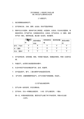 三上第二单元《空气》单元复习