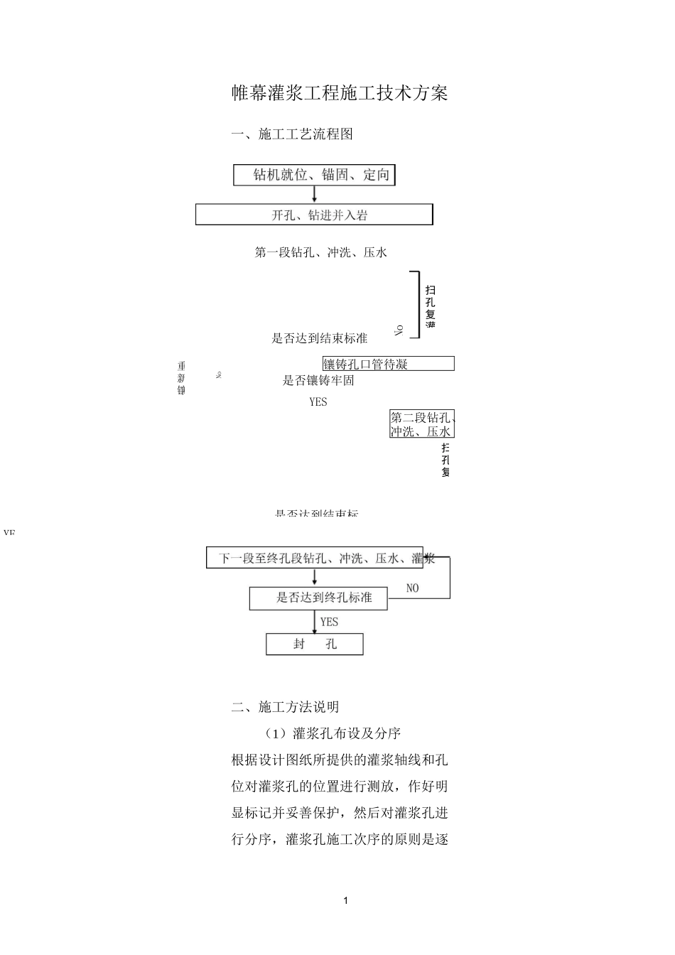 帷幕灌浆工程施工技术的方案_第1页
