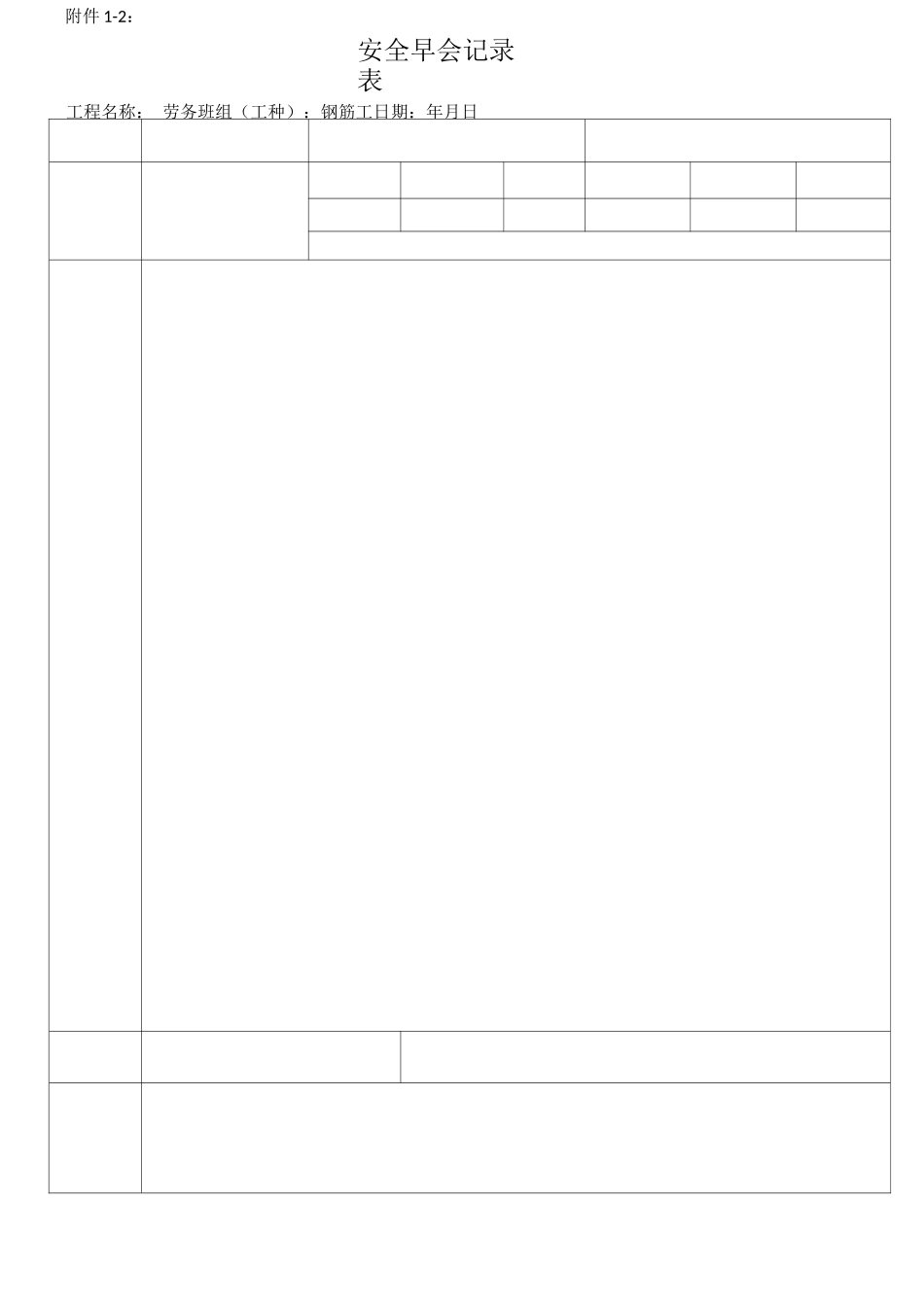 安全早会各工种记录表_第2页
