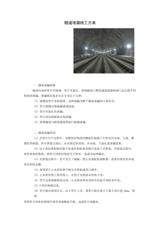 隧道堵漏施工方案