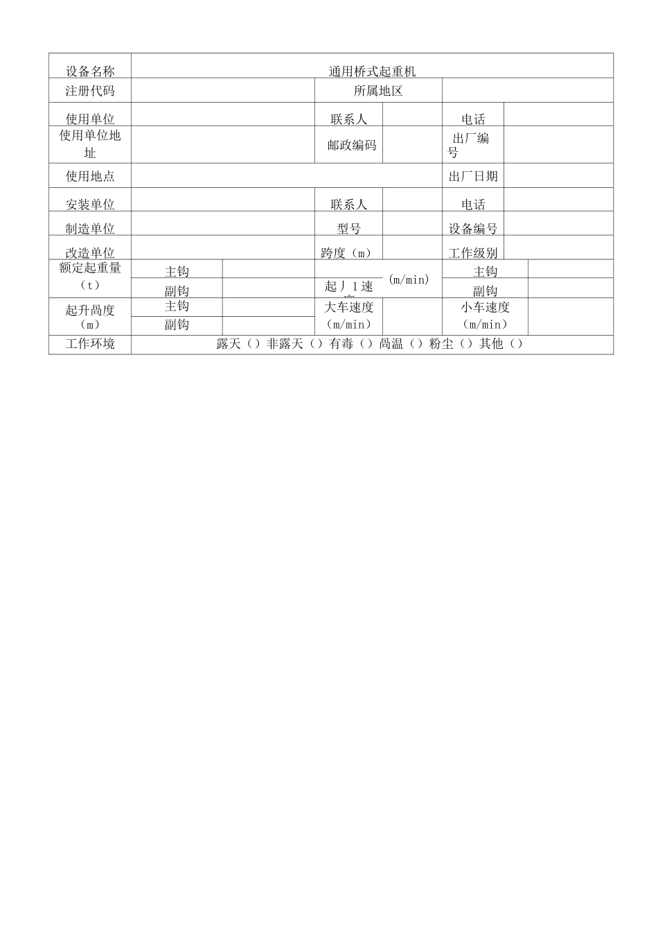 桥式起重机自检报告-模板_第2页