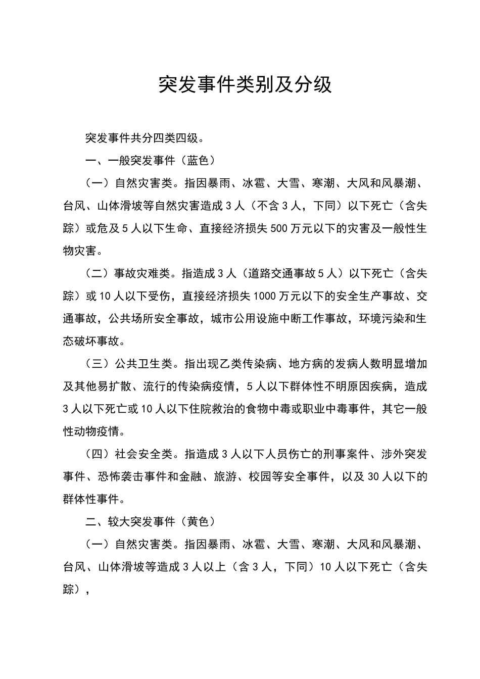 突发事件类别及分级_第1页