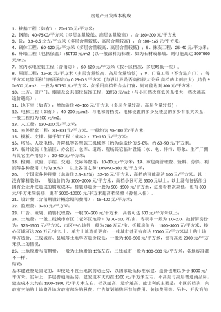 房地产开发成本构成