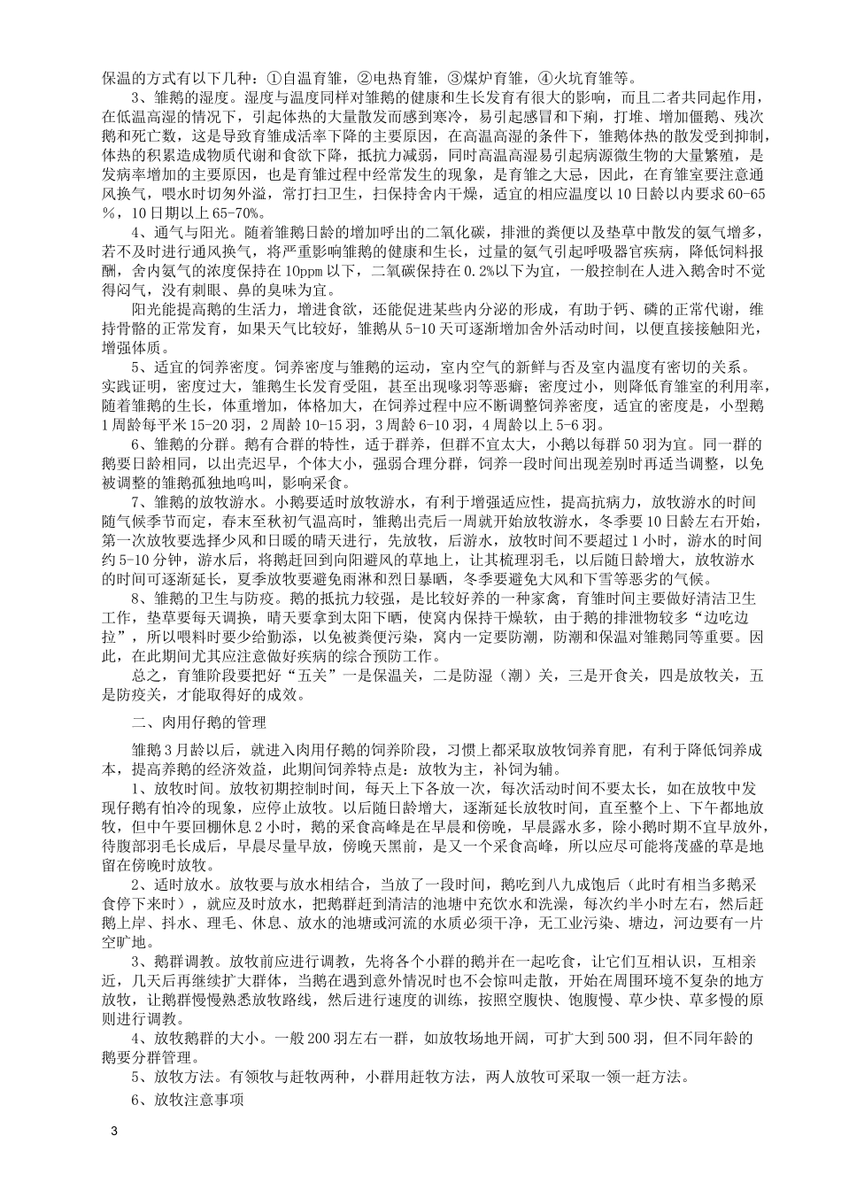 鹅的饲养管理技术_第3页