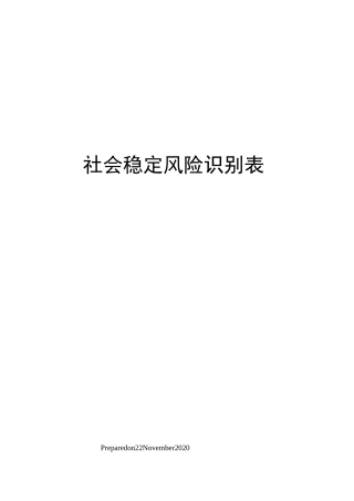 社会稳定风险识别表
