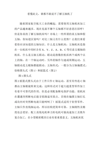 看懂此文谁都不敢说不了解五轴机了
