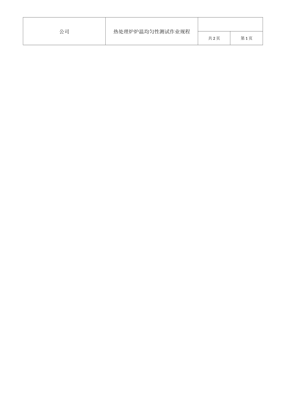 热处理炉炉温均匀性检测操作规程_第1页