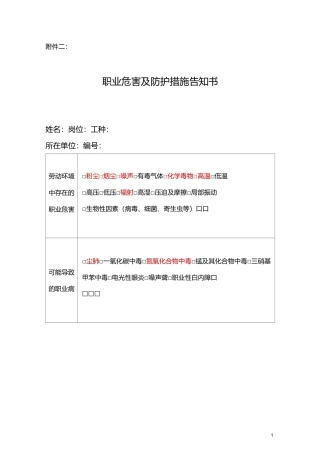 职业危害及防护措施告知书