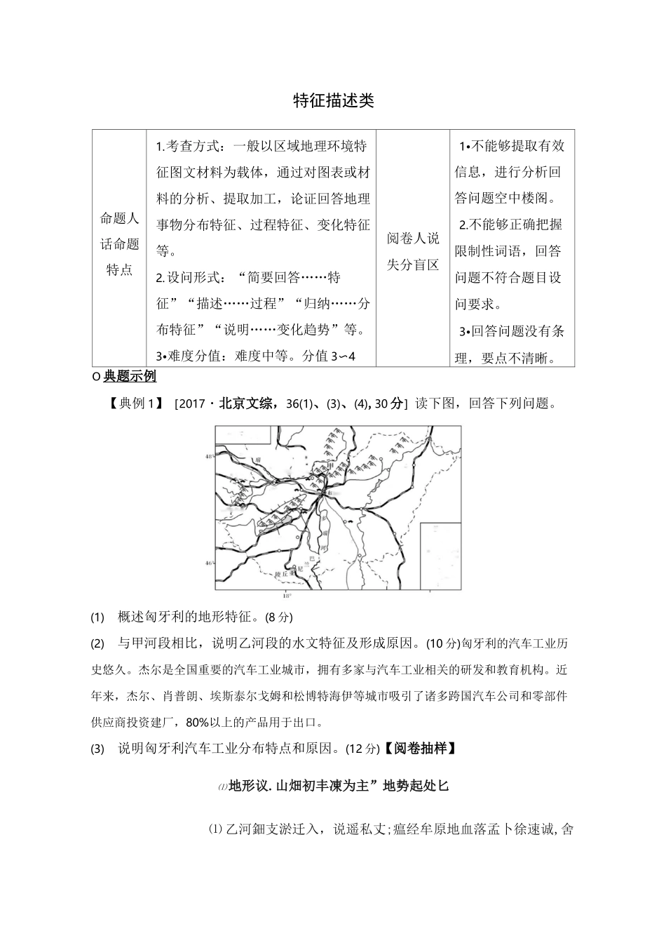 2020高考地理浙江专用综合题解题方法：特征描述类_第1页
