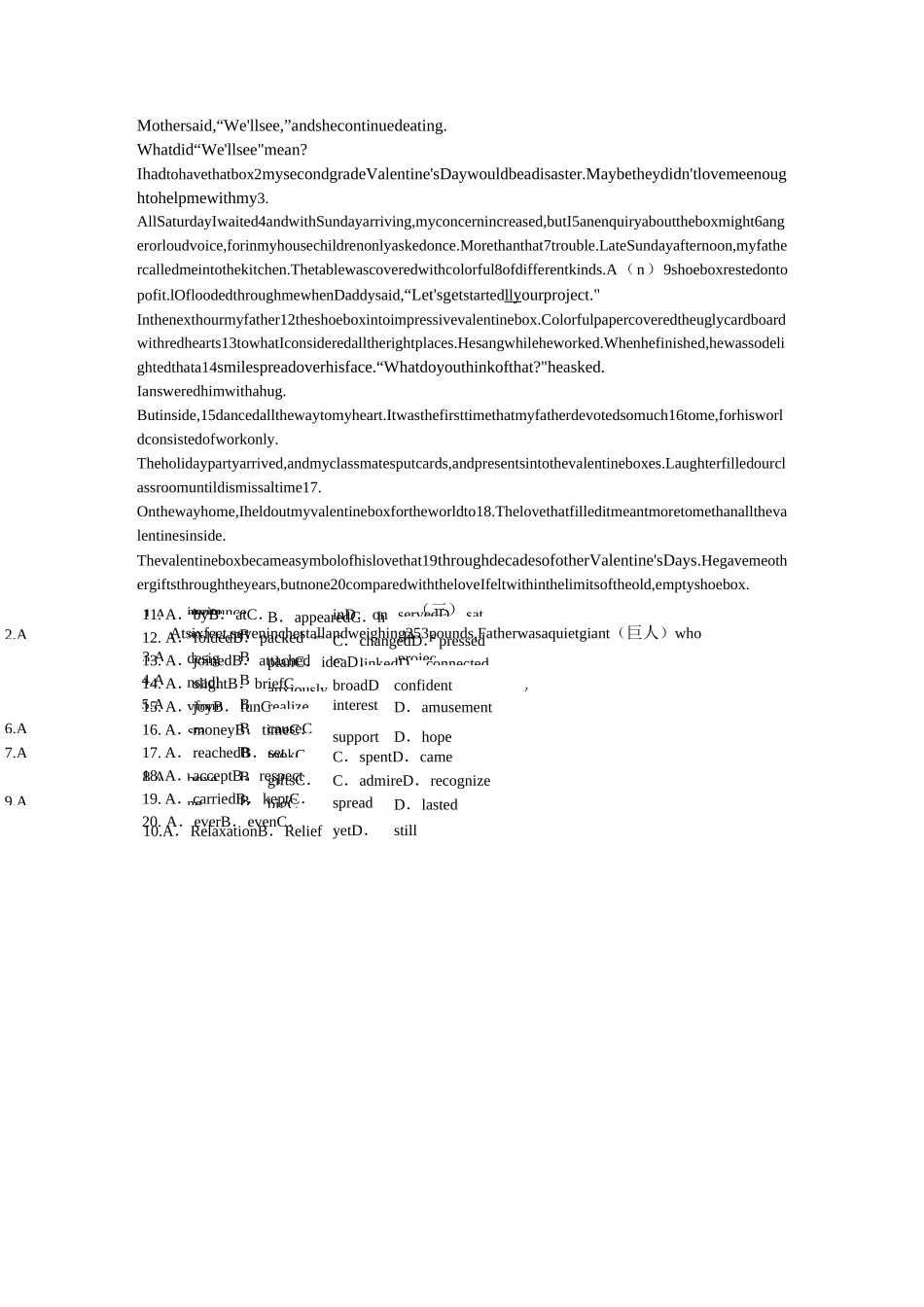 2020高考完型熟词新意练习_第3页