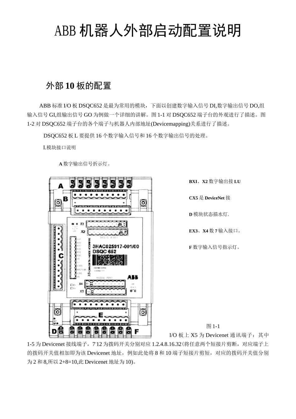 ABB机器人外部启动配置说明_第1页