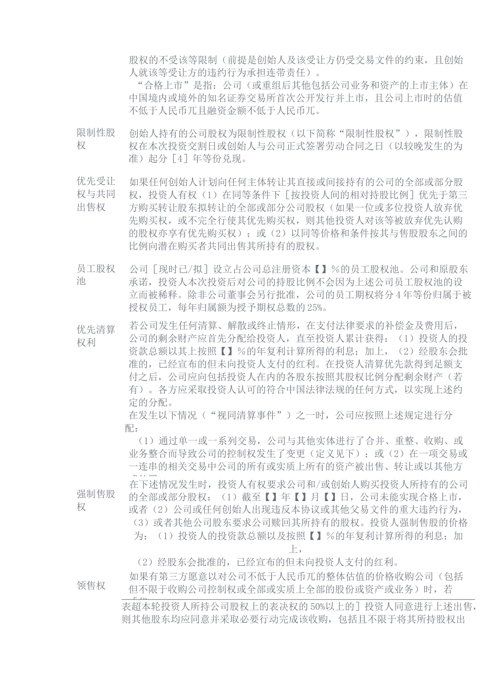 A轮融资意向书_第3页