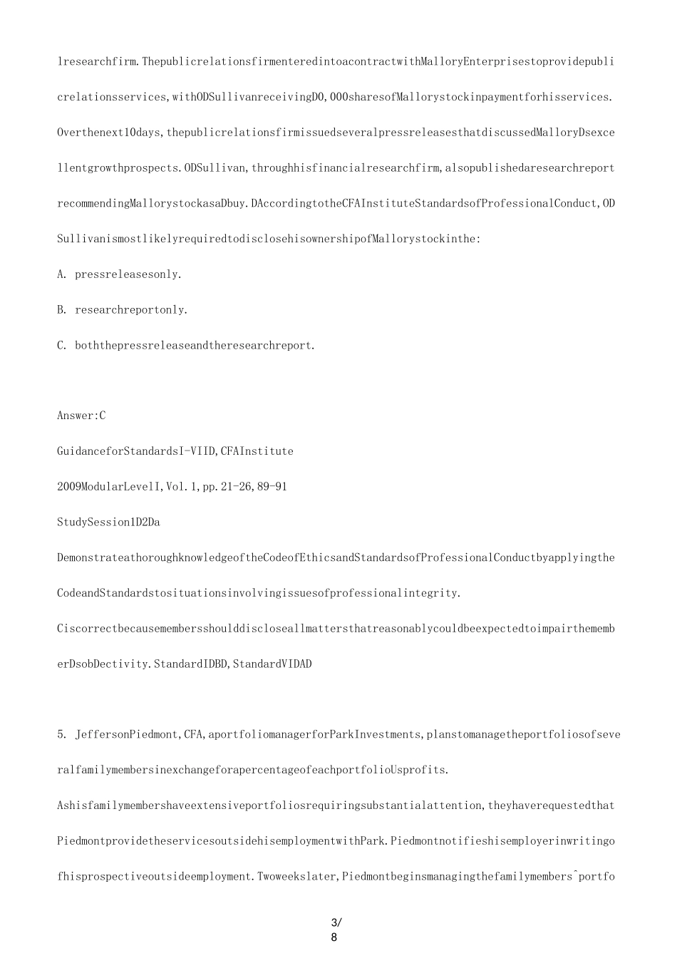 CFA一级Mock试题_第3页