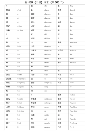 HSK3级词汇