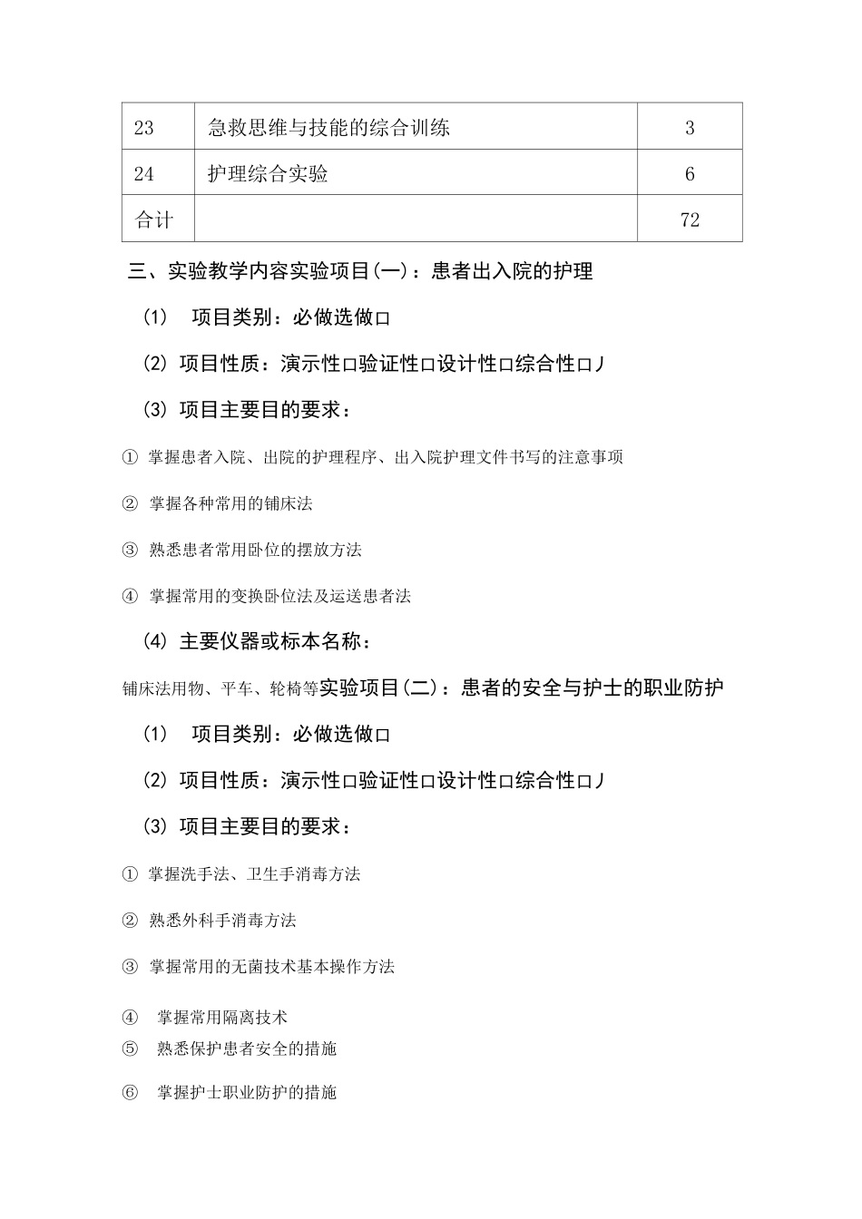 《护理综合实验》教学大纲_第3页