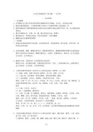 《正常人体解剖学》练习题及答案