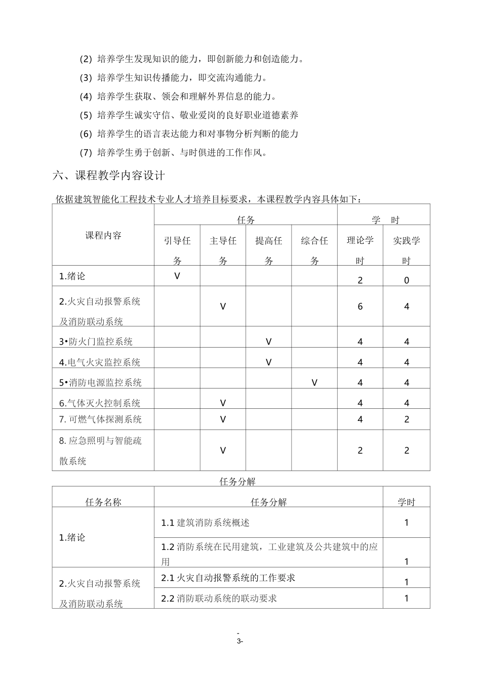 《消防系统工程识图与施工》课程标准 -_第3页