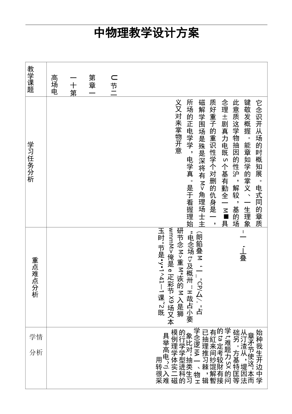《电场电场强度》教学设计_第1页