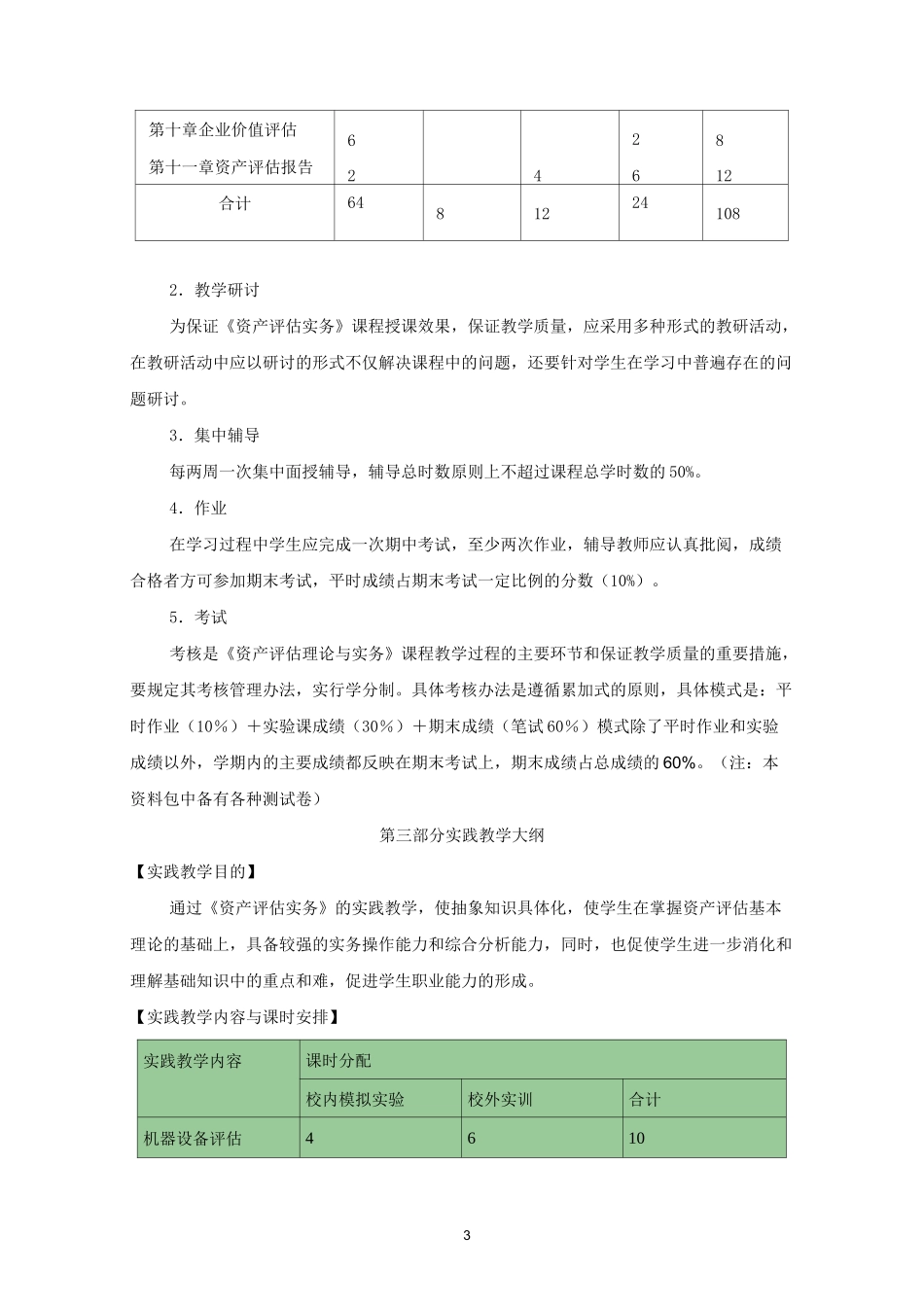 《资产评估实务》教学大纲_第3页