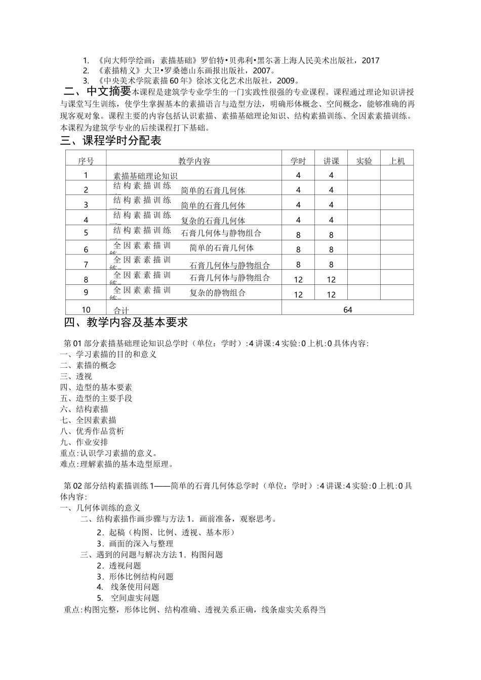 《造型基础一》课程教学大纲_第2页