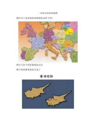 一分钟记住欧洲地图