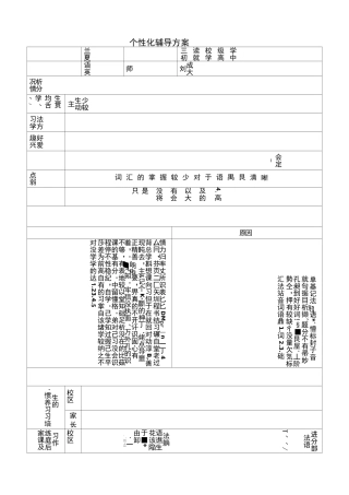 一对一英语教学计划清单
