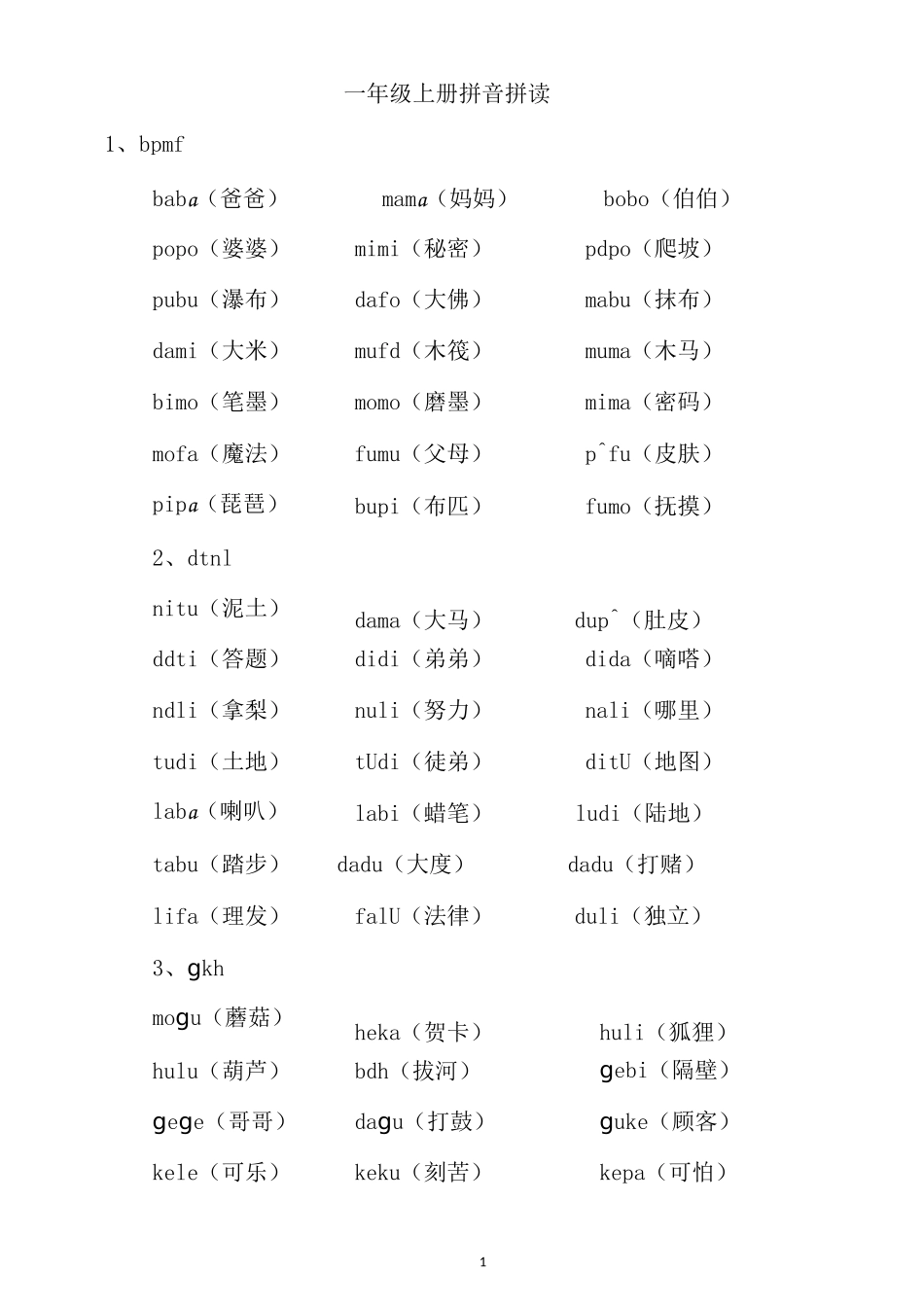 一年级上册拼音拼读_第1页