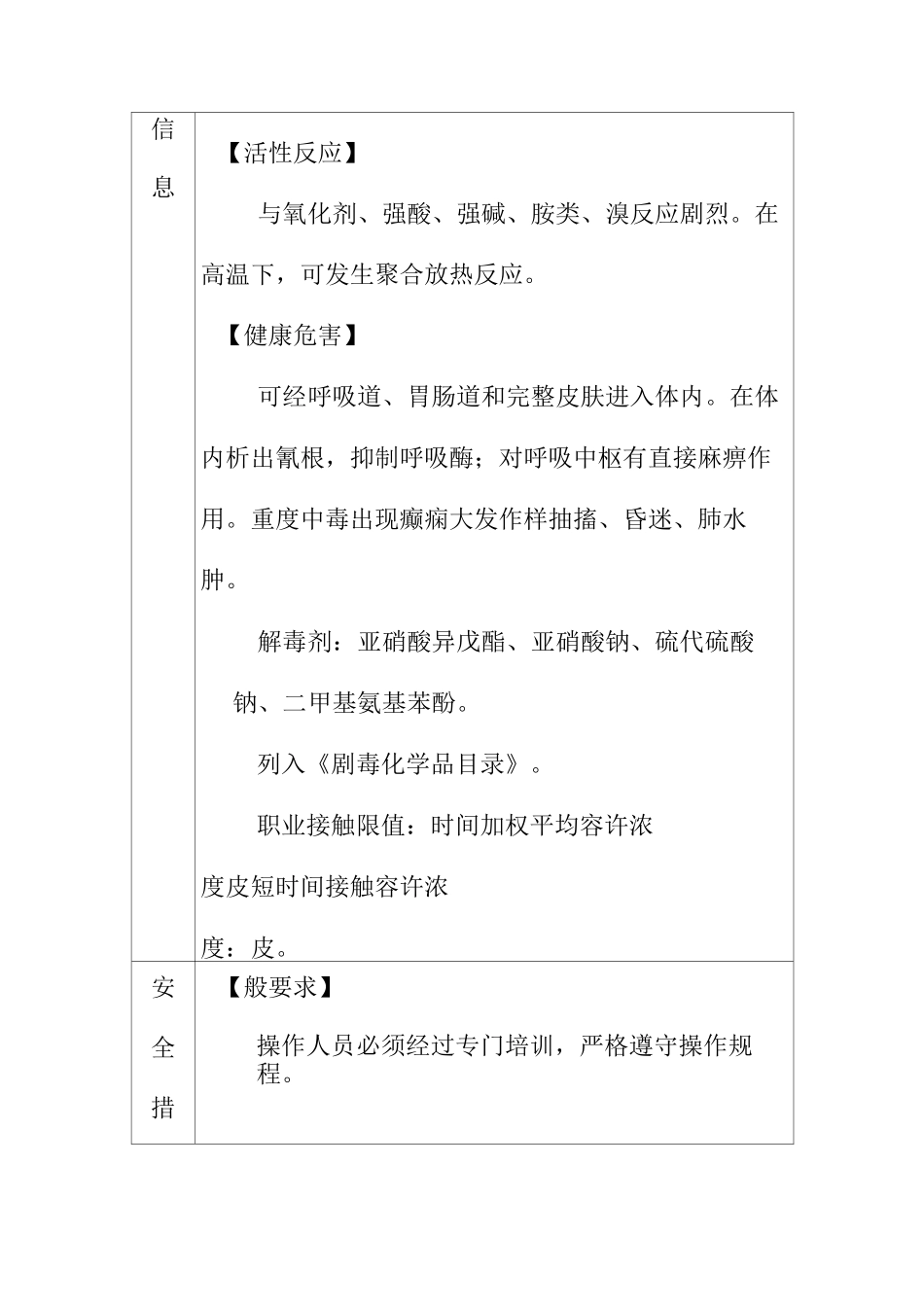 丙烯腈危险化学品安全措施和事故应急处置原则_第2页