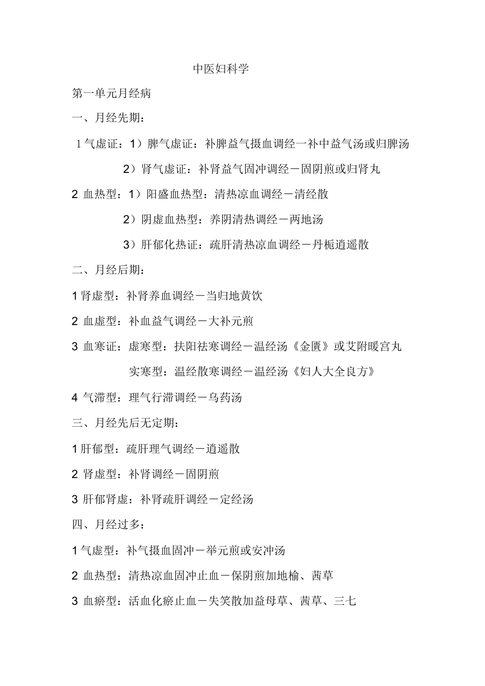 中医执业医师考试--中医妇科学总结_第1页