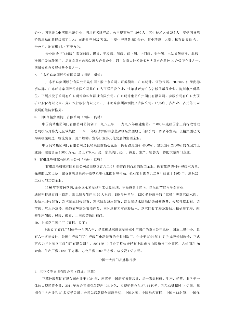 中国十大阀门品牌排行榜_第2页