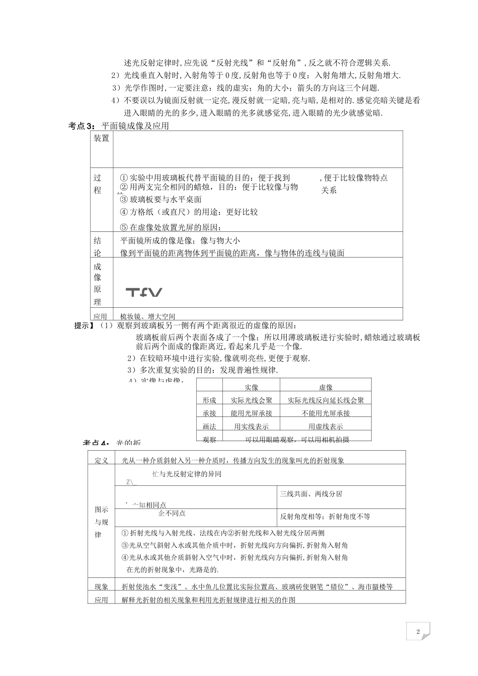 中考 专题复习：光现象_第2页