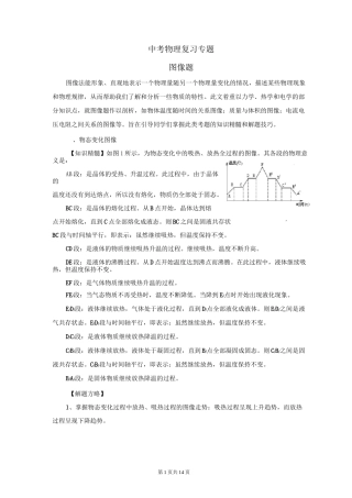 中考物理图像题专题复习