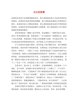 石头的智慧 