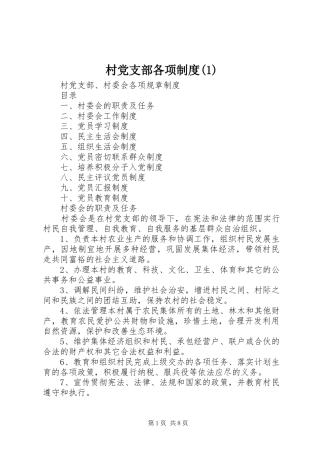 村党支部各项制度(1)