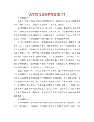 大学实习自我参考总结 (2) 