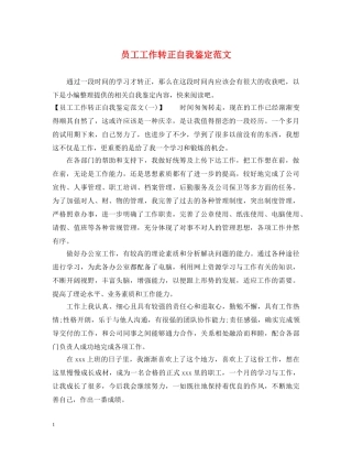 员工工作转正自我鉴定范文2 