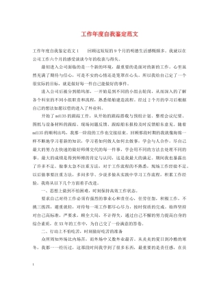 工作年度自我鉴定范文 