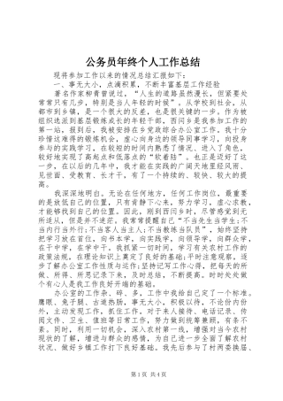 公务员年终个人工作总结