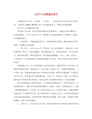 工作个人自我鉴定范文 