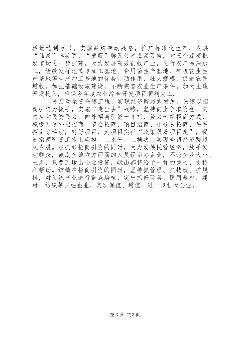 山水镇在全区农村工作会议上发言_第3页