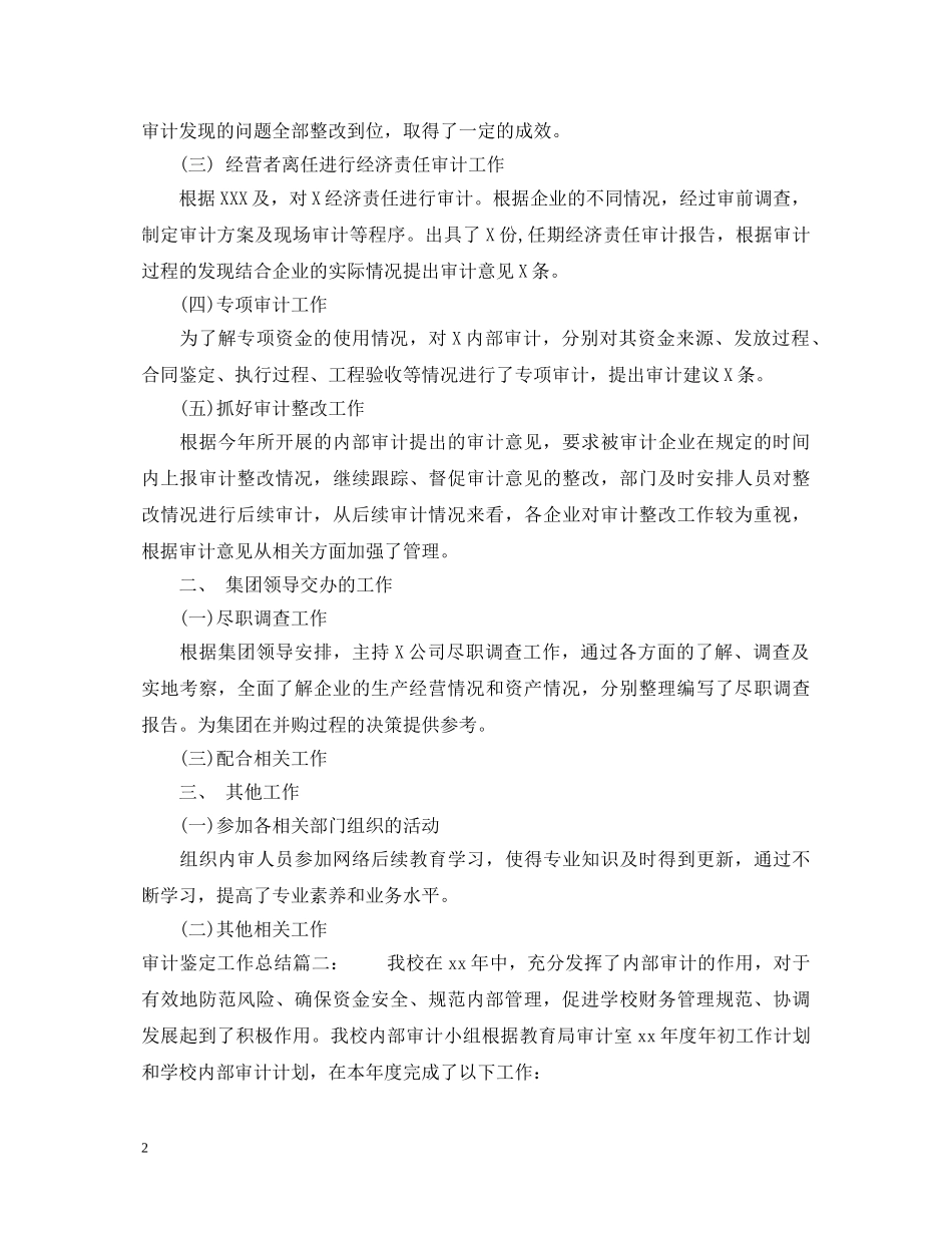 审计鉴定工作总结3篇 _第2页