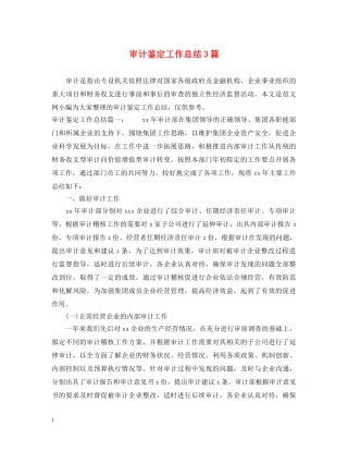 审计鉴定工作总结3篇 