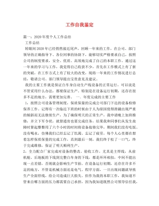 工作自我鉴定 (2) 