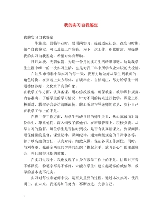 我的实习自我鉴定 (2) 